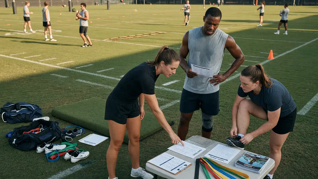 Medium tactical frame of fielders adjusting positions near the pitch during a day match, used to show planning around venue deals and contest choice.